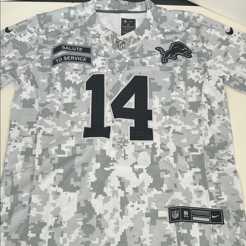 Nike Gray Camo Salute to Service Jersey Detroit Lion’s St. Brown